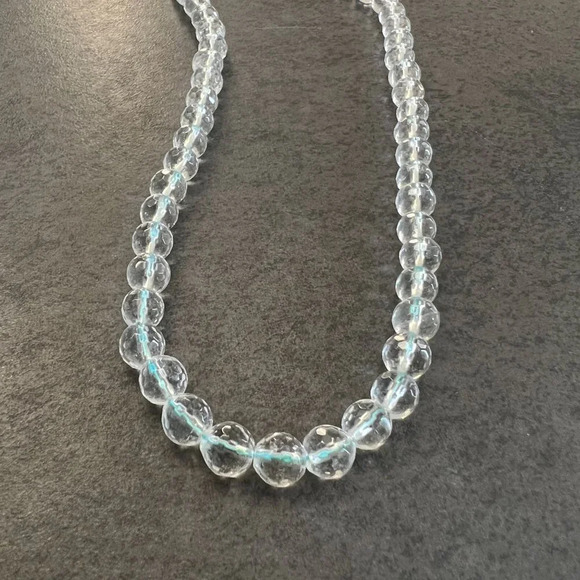 Crystal Quartz Bead Necklace Gold-Filled Clasp - Picture 4 of 8